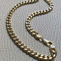 AMAZING! Heavy Italian Vintage Curb Link Necklace in Solid 18k Gold - 20 inch length