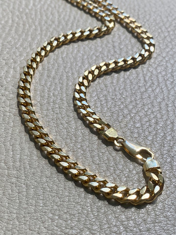 DELICIOUS! Heavy Italian Vintage Curb Link Necklace in Solid 18k Gold - 20 inch length