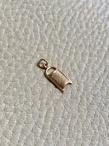 18k gold cheese grater pendant or charm