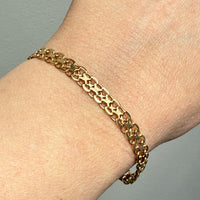 1960 Vintage Flat Lay Star Chain Bracelet in 18k Solid Gold - 7.25 inch length