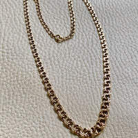 1958 Stockholm Sweden, Double Link Chain Graduated Width Necklace in 18k Gold - 17 inch length