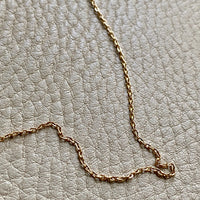 18k Gold Swedish Vintage Skinny Biker Link Chain Necklace - 17.3 inch length