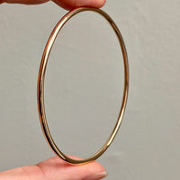 1955 Swedish Vintage 18k Gold Round Circular Solid Bangle - 7.5 inch interior circumference