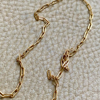 Skinny vintage paper clip chain in 18k gold - 15.6 inch length