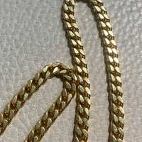 AMAZING! Heavy Italian Vintage Curb Link Necklace in Solid 18k Gold - 20 inch length