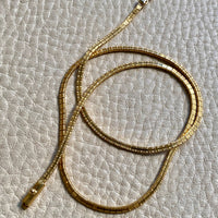 Vintage Omega Link Necklace in 18k Gold- Made in Trissino Italy, 1960s/1970s era - 16.5 inch length