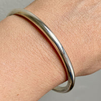 Heavy Round Solid Bangle - Solid Sterling Silver - 7.8 inch interior circumference