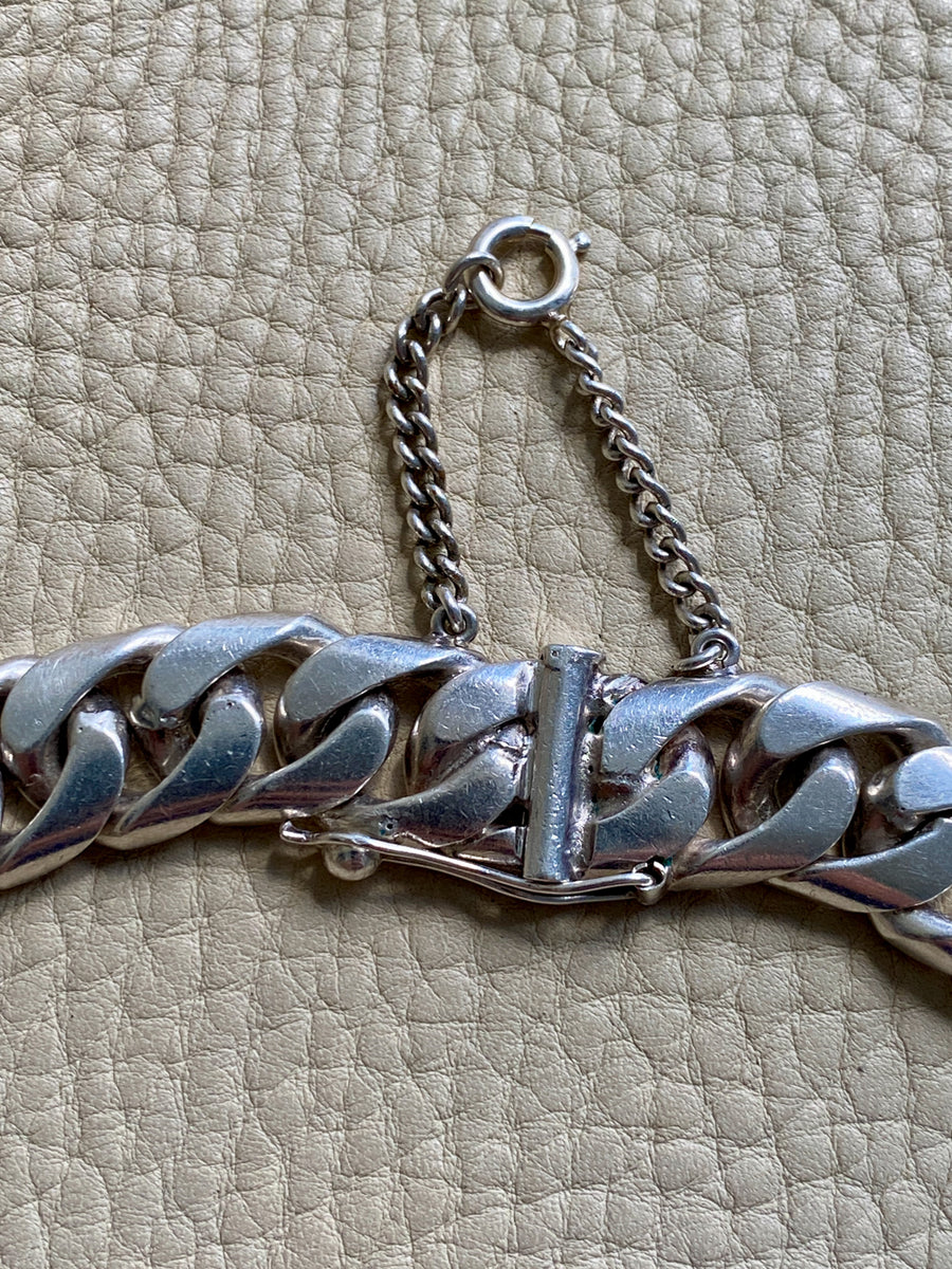 CHUNKY!! Sterling Silver Curb Chain Necklace - 15.75 inch length