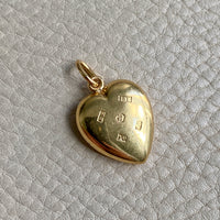 1902 Antique Puffy Heart Pendant in 18k Gold - Excellent!