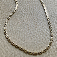 Sleek! Vintage Danish 14k Gold Link Necklace - 16.25 inch length