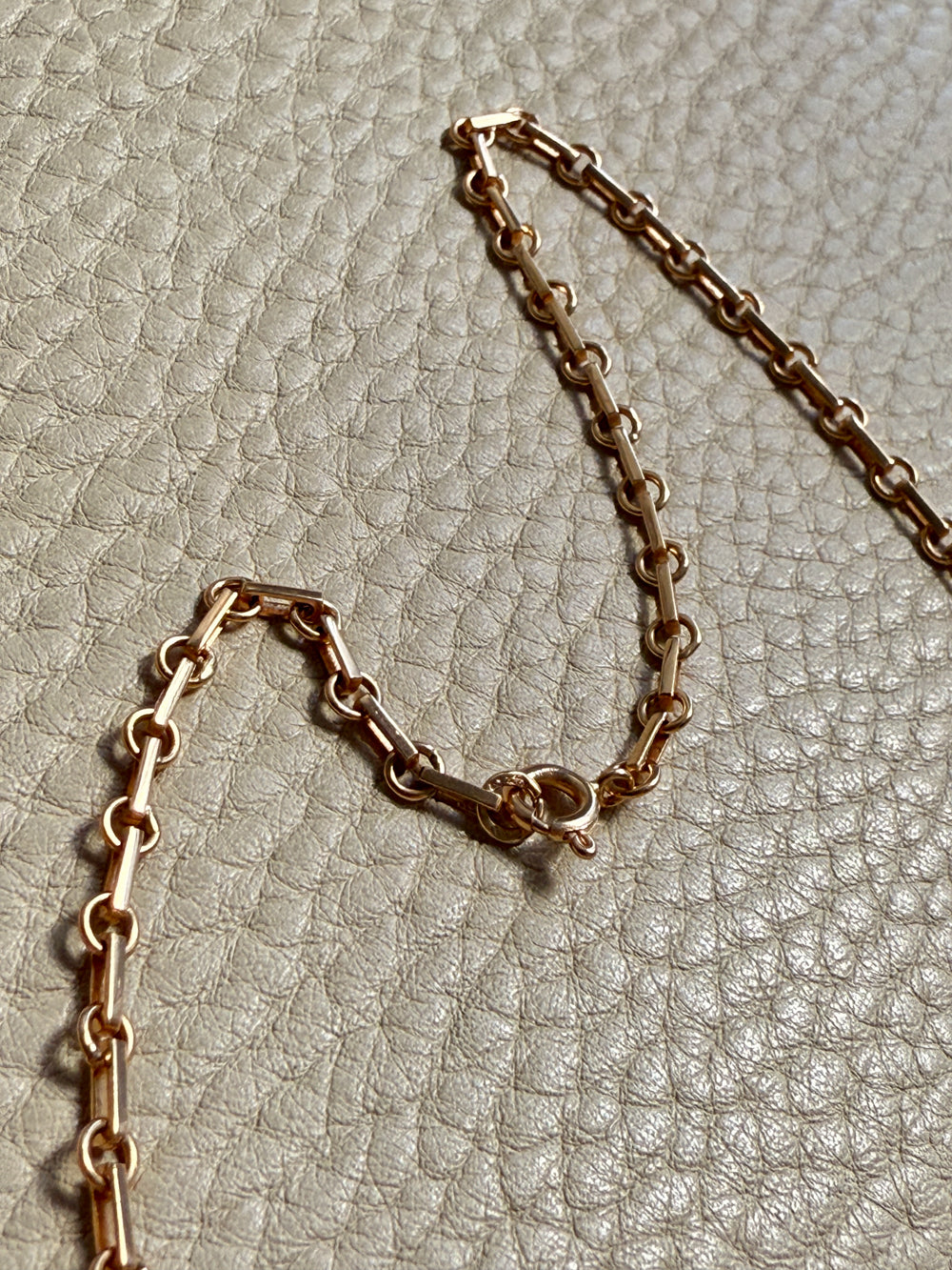 Swedish Vintage 18k gold Chain Necklace - Alternating Long and Round Links - 19.5 inch length