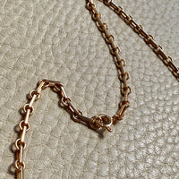 Swedish Vintage 18k gold Chain Necklace - Alternating Long and Round Links - 19.5 inch length