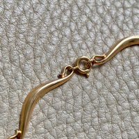 Curly swooped bar link choker necklace - Vintage 18k gold - 15 inch length