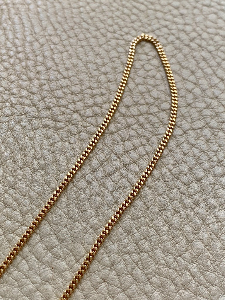 Vintage Classic 18k gold curb link necklace - 20 inch length