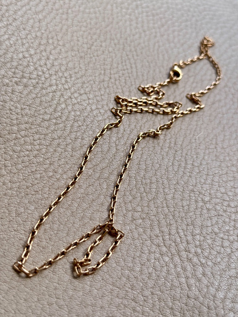 18k Gold Balestra Skinny Biker Link Chain Necklace - 22.75 inch length