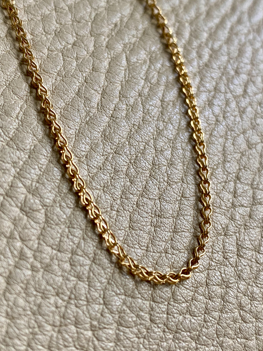 18k Gold Vintage Foxtail Link Necklace - 18.1 inch length