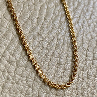 18k Gold Vintage Foxtail Link Necklace - 18.1 inch length