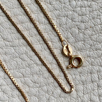 Vintage box link gold chain necklace - 15.25 inches of 18k gold