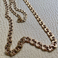 1958 Stockholm Sweden, Double Link Chain Graduated Width Necklace in 18k Gold - 17 inch length