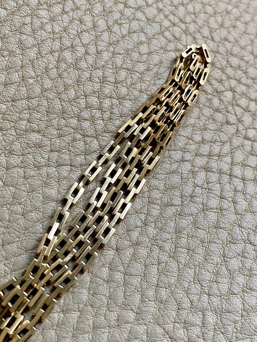 Sleek! Vintage Danish 14k Gold Link Necklace - 16.25 inch length