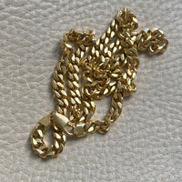 AMAZING! Heavy Italian Vintage Curb Link Necklace in Solid 18k Gold - 20 inch length