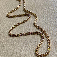 Vintage Danish Chunky Biker Link Chain Necklace in 14k Gold - 20 Inch length