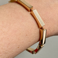 MAGNIFICENT!! 1970 - 9 sided Geometric Link Bracelet in 18k Yellow Gold by Forsman & Gardfors - 7.5 inch length