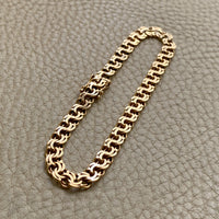 1954 Double link solid 18k gold bracelet by Rolf Miler- 7.6 inch length