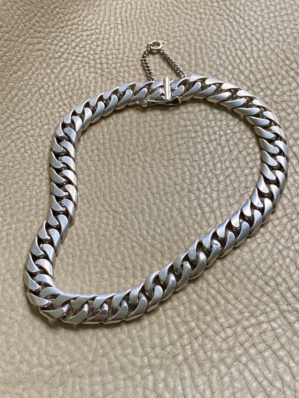 CHUNKY!! Sterling Silver Curb Chain Necklace - 15.75 inch length