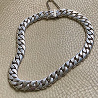 CHUNKY!! Sterling Silver Curb Chain Necklace - 15.75 inch length