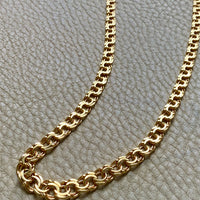 1964 Vintage Graduated Width Double Link Necklace in 18k Yellow Gold - 18 inch length