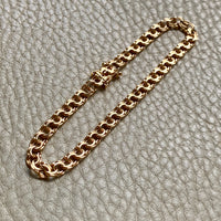 1963 Double link solid 18k gold bracelet - 7.25 inch length