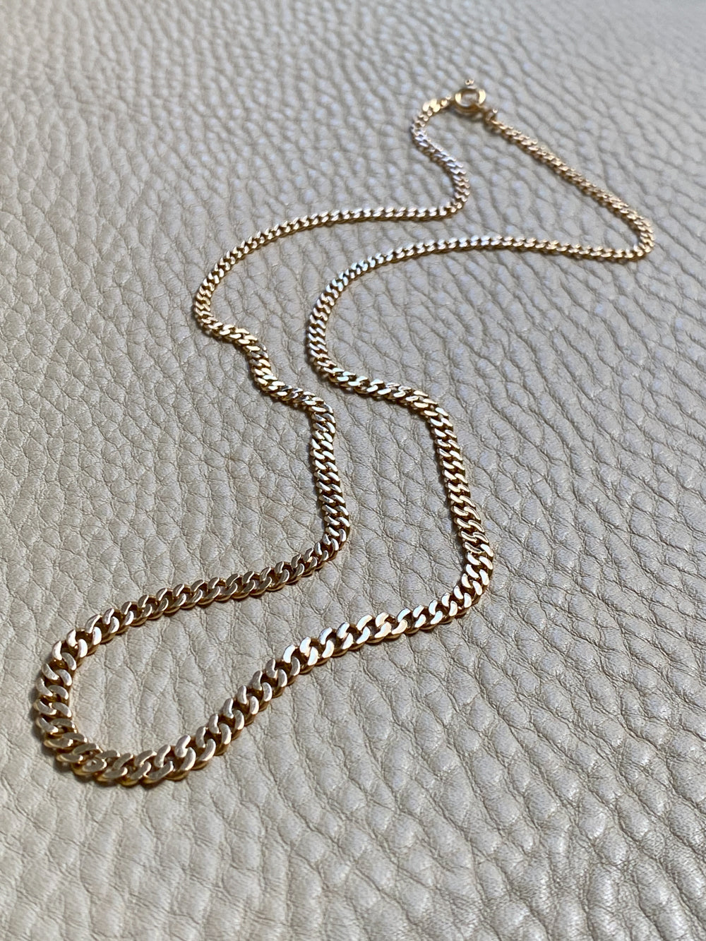 1954 Swedish Vintage 18k gold pressed curb link necklace - 18.7 inch length