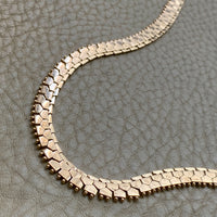 Breathtaking Vintage Honeycomb Link Necklace Made in Solid 18k Gold - 17 inch length