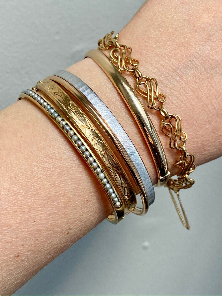 midcentury 18k gold fine jewelry bangles