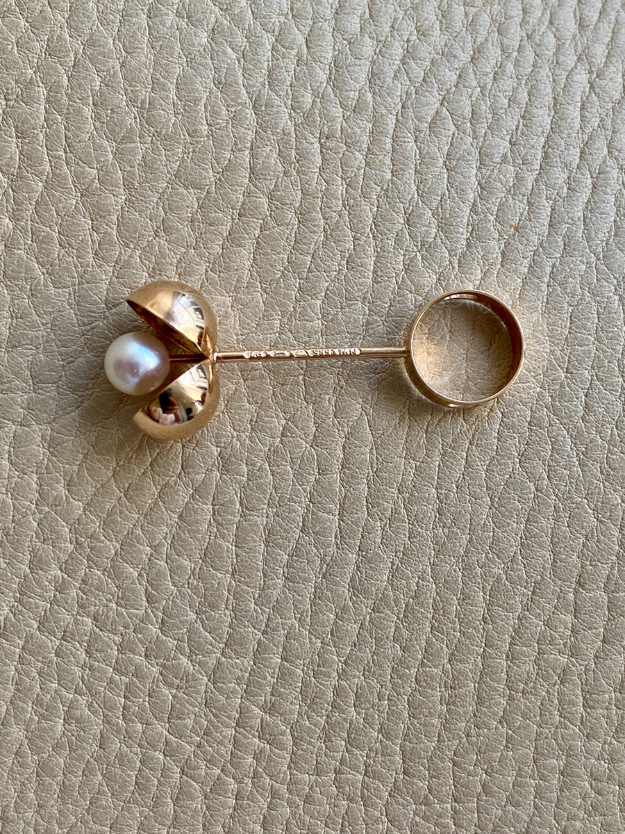 1968 Vintage 14k gold pearl pendant by Olli Auvinen for Westerback