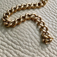 1932 Puffed curb link bracelet in 18k gold - by Gustaf Möllenborg - 8.25inch length