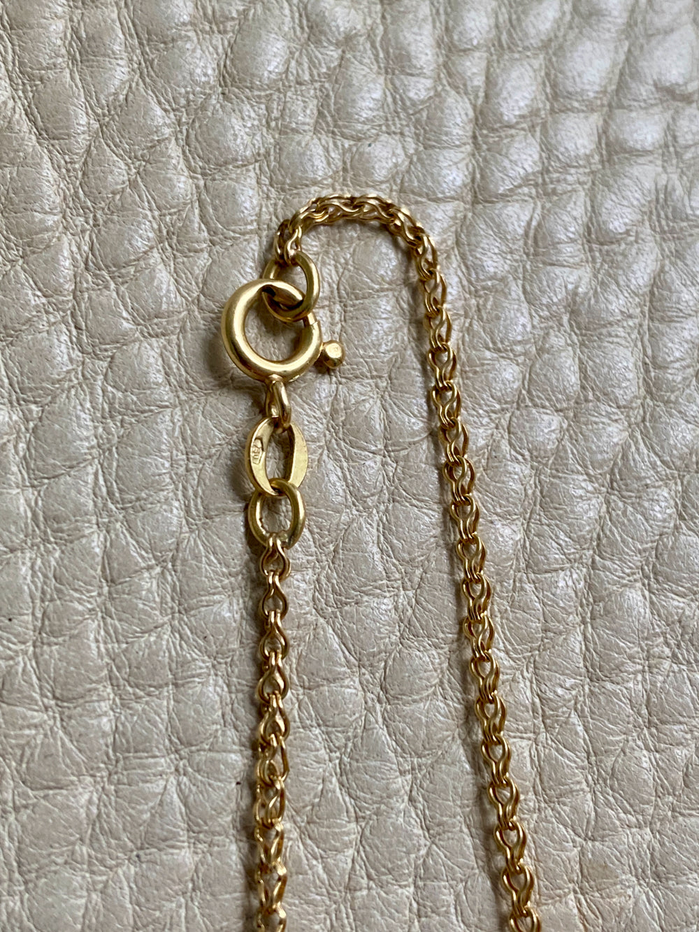 18k Gold Vintage Foxtail Link Necklace - 18.1 inch length