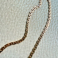 18k Gold Antique Virola Link Watch Chain Front Clasp Necklace - 15.6 inch length