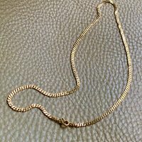 1929 Swedish Vintage Pressed Curb Link 18k Gold Necklace - 17 inch length