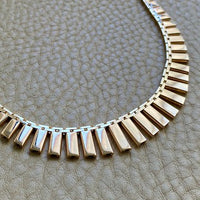 Dramatic SPARKLING! 14k gold cleopatra link necklace - 19.7 inch length