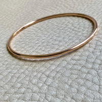 1955 Swedish Vintage 18k Gold Round Circular Solid Bangle - 7.5 inch interior circumference