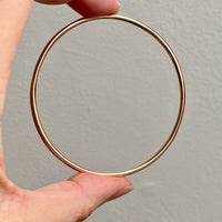 1955 Swedish Vintage 18k Gold Round Circular Solid Bangle - 7.5 inch interior circumference