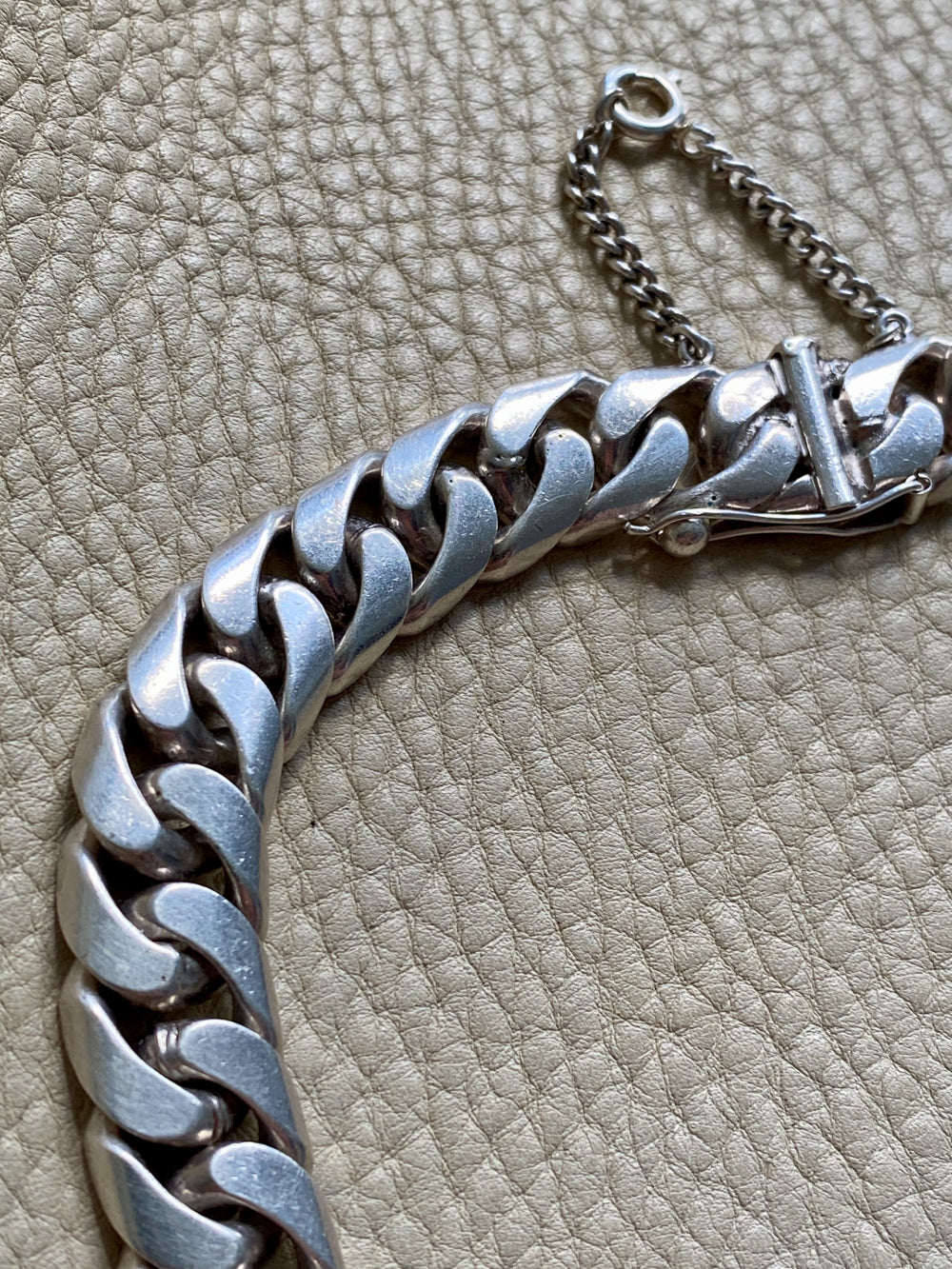 CHUNKY!! Sterling Silver Curb Chain Necklace - 15.75 inch length