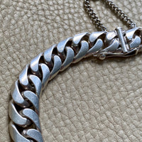 CHUNKY!! Sterling Silver Curb Chain Necklace - 15.75 inch length