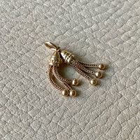 14k Gold Victorian era Linked Pair of Chain Tassels charm or pendant