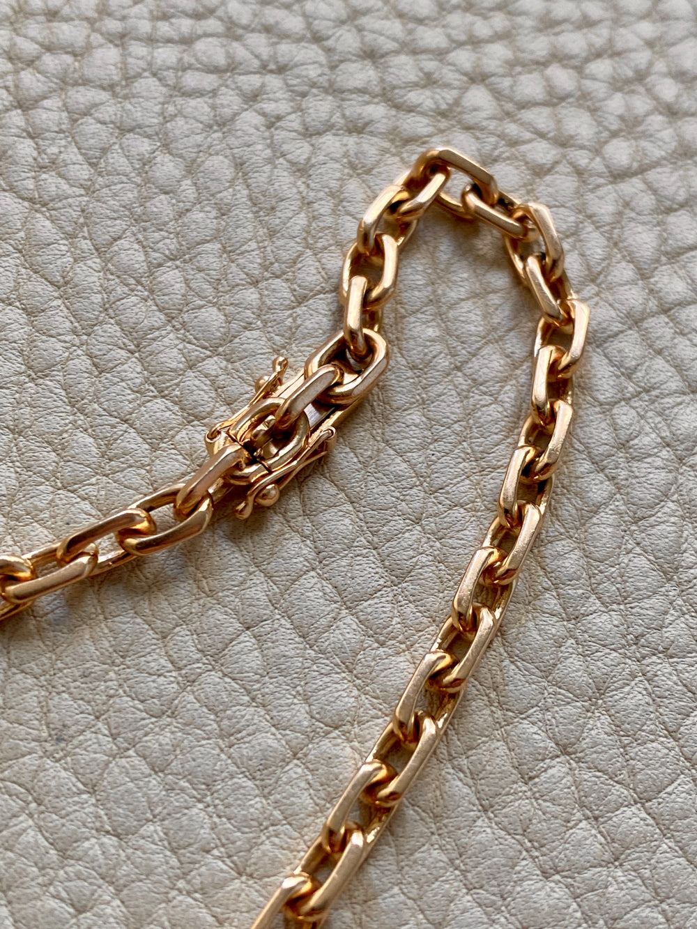 Swedish vintage 18k gold biker link bracelet 4.4mm width - 7.5 inch length