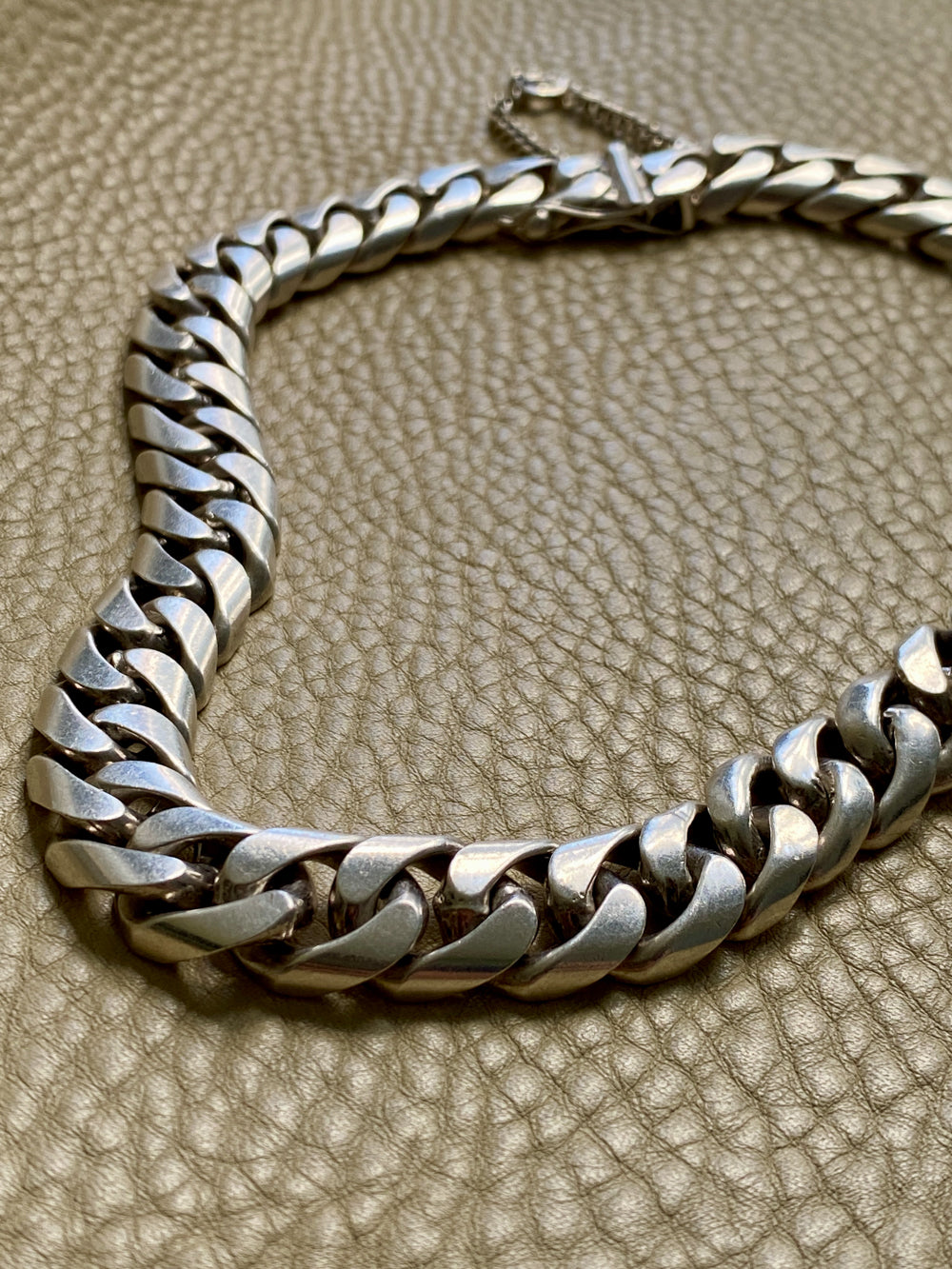 CHUNKY!! Sterling Silver Curb Chain Necklace - 15.75 inch length