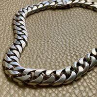 CHUNKY!! Sterling Silver Curb Chain Necklace - 15.75 inch length