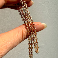 Swedish Vintage 18k gold Chain Necklace - Alternating Long and Round Links - 19.5 inch length